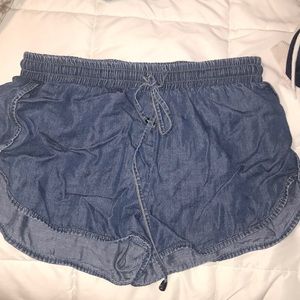 Love Stitch flowy denim shorts